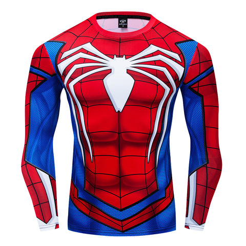 Spider-man Superhero All Over Compression Long Sleeve T-Shirt