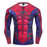 Spider-man Superhero All Over Compression Long Sleeve T-Shirt