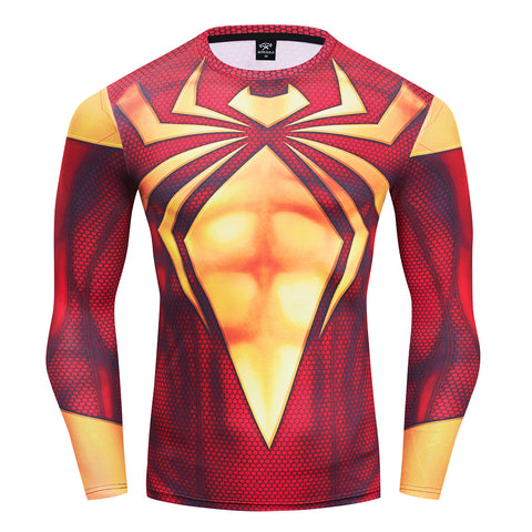 Spider-man Superhero All Over Compression Long Sleeve T-Shirt