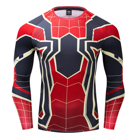 Spider-man Superhero All Over Compression Long Sleeve T-Shirt