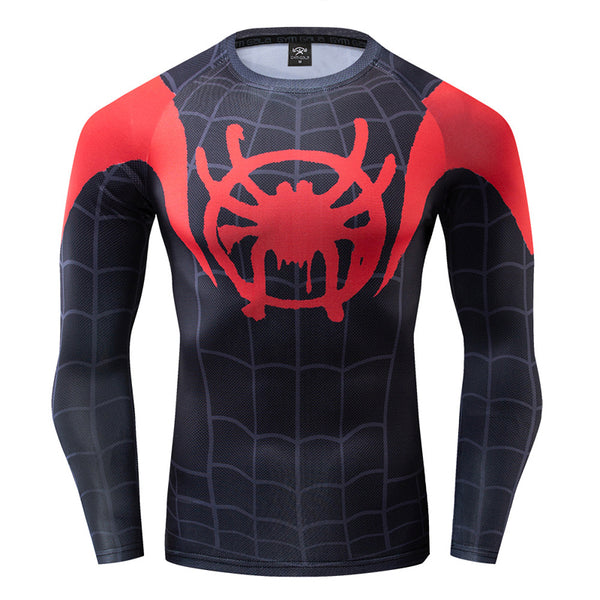 Spider-man Superhero All Over Compression Long Sleeve T-Shirt