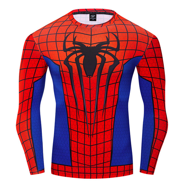 Spider-man Superhero All Over Compression Long Sleeve T-Shirt