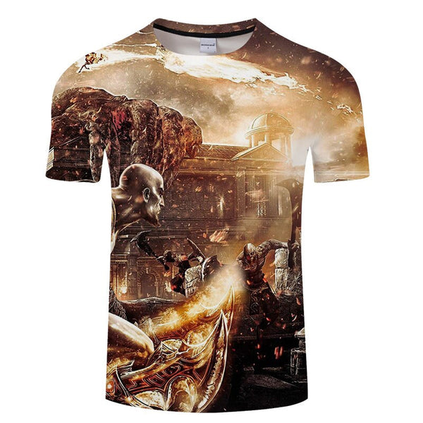 God of War 3D All Over Short Sleeve T-Shirt